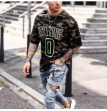 Camouflage numbers crew neck T-shirt HF1914-01-04